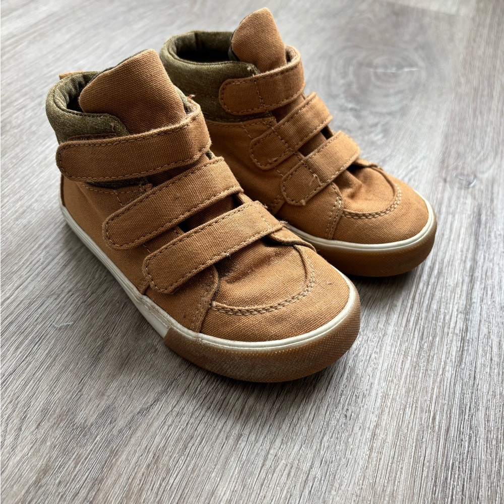 Kids Tan High-Top Sneakers